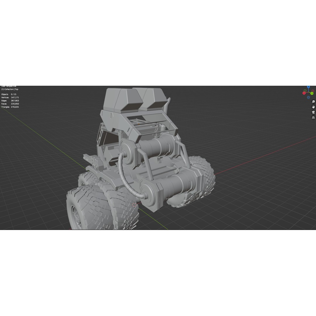 Industrial Machinery Vehicle 3D Model – Low Poly Forklift, FBX, OBJ - View 23