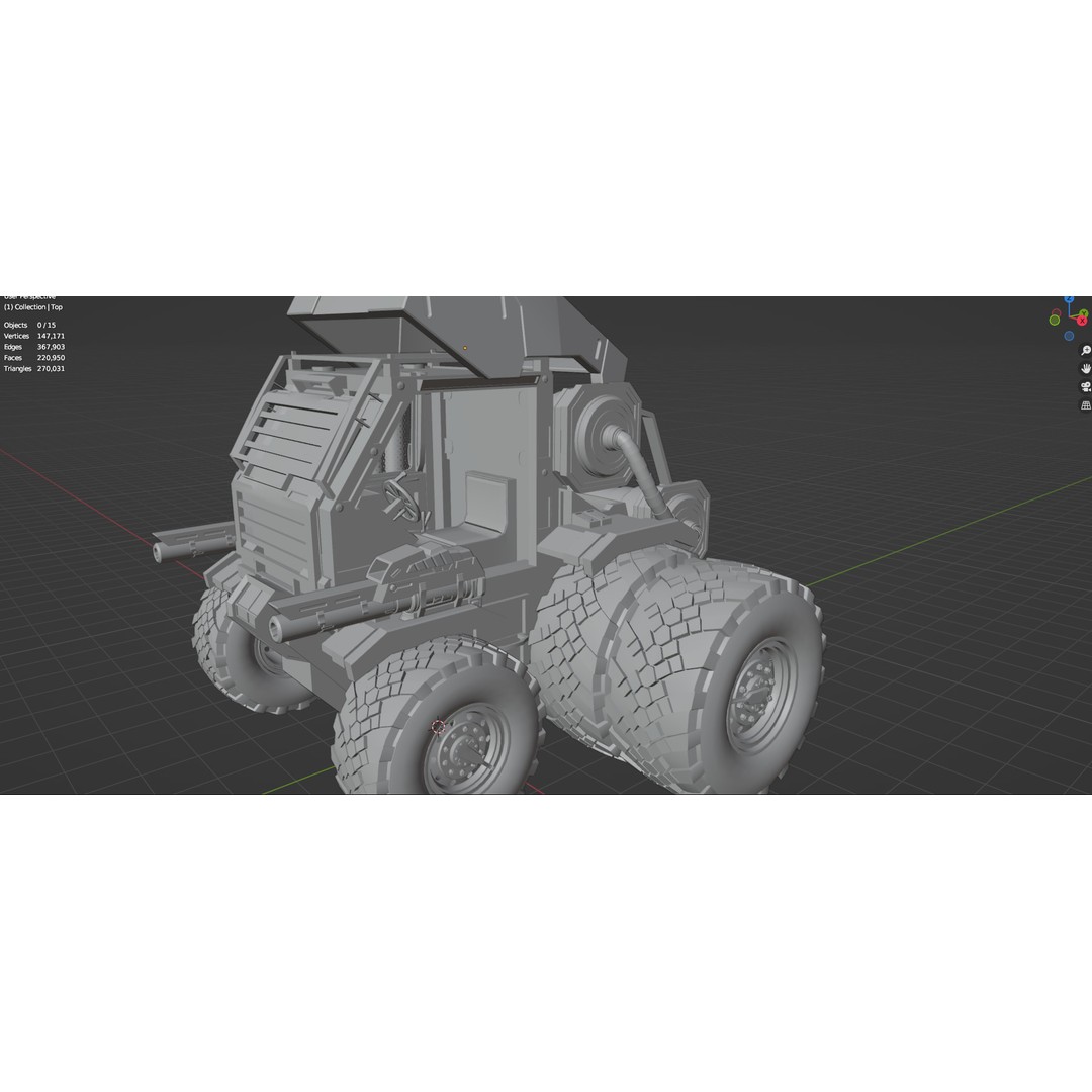 Industrial Machinery Vehicle 3D Model – Low Poly Forklift, FBX, OBJ - View 24