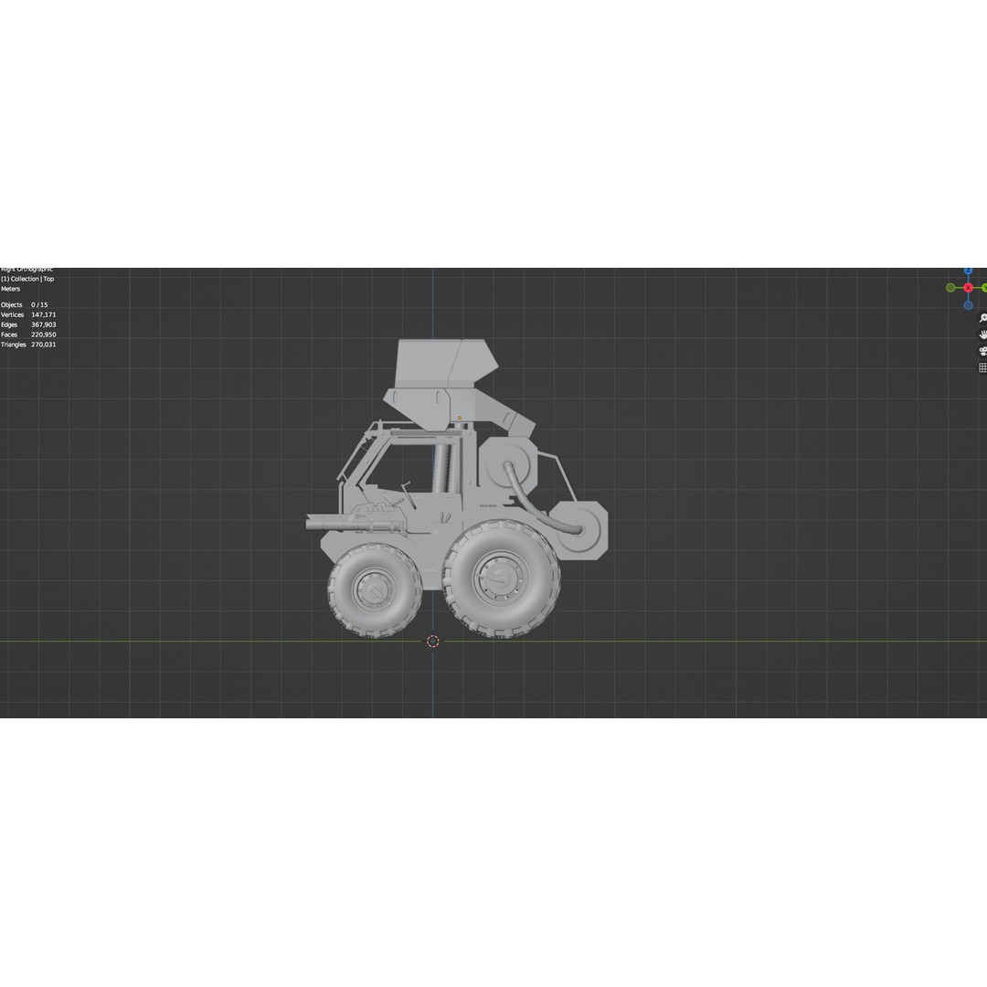 Industrial Machinery Vehicle 3D Model – Low Poly Forklift, FBX, OBJ - View 26