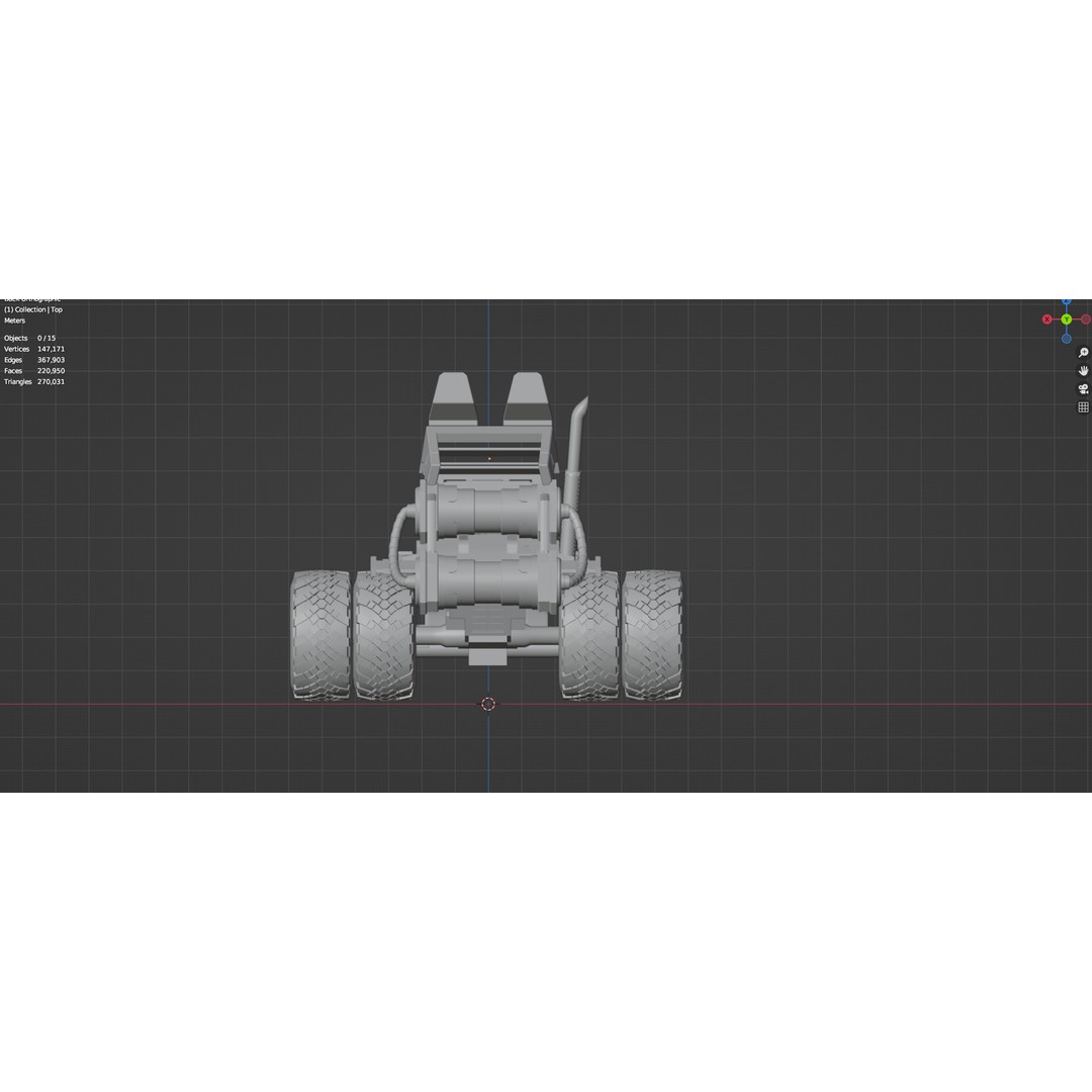 Industrial Machinery Vehicle 3D Model – Low Poly Forklift, FBX, OBJ - View 27