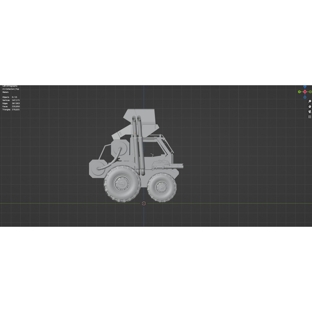 Industrial Machinery Vehicle 3D Model – Low Poly Forklift, FBX, OBJ - View 28