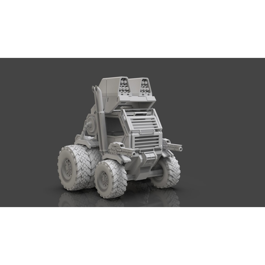 Industrial Machinery Vehicle 3D Model – Low Poly Forklift, FBX, OBJ - View 3
