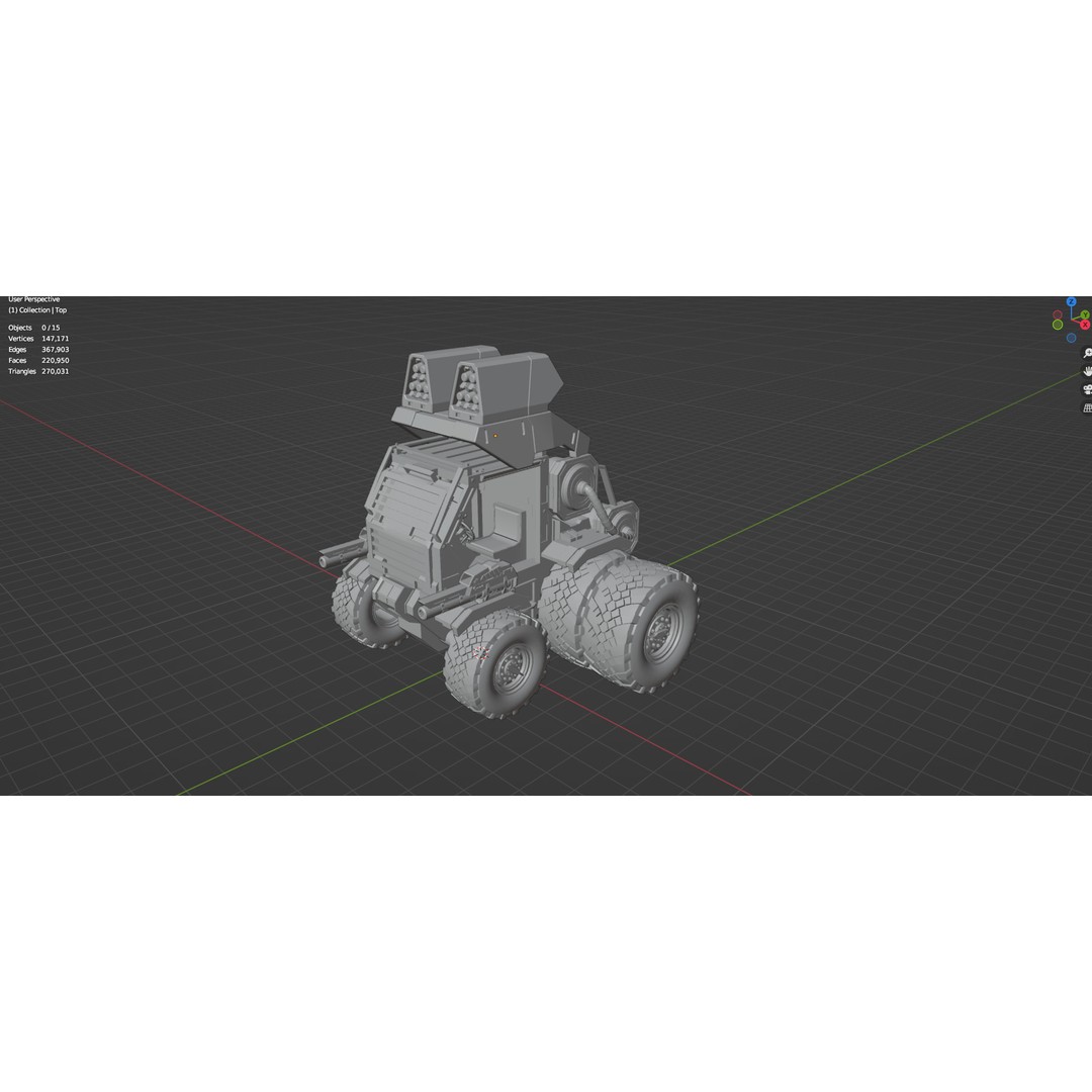 Industrial Machinery Vehicle 3D Model – Low Poly Forklift, FBX, OBJ - View 30