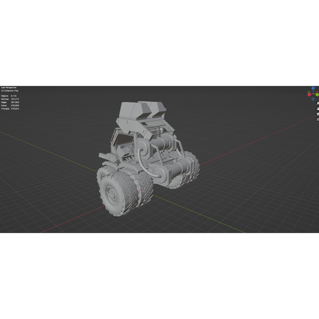 Industrial Machinery Vehicle 3D Model – Low Poly Forklift, FBX, OBJ - View 31