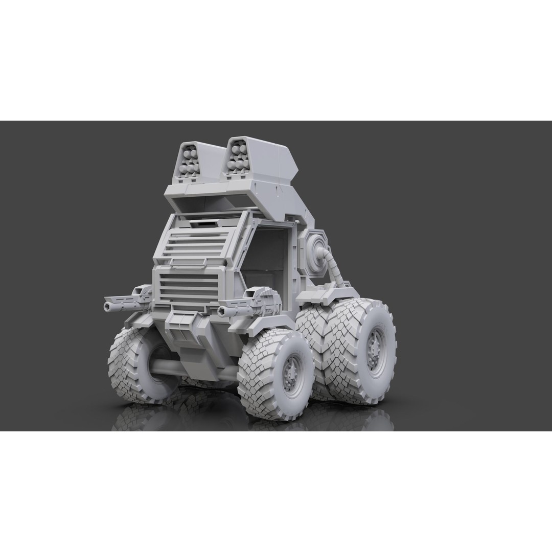 Industrial Machinery Vehicle 3D Model – Low Poly Forklift, FBX, OBJ - View 4