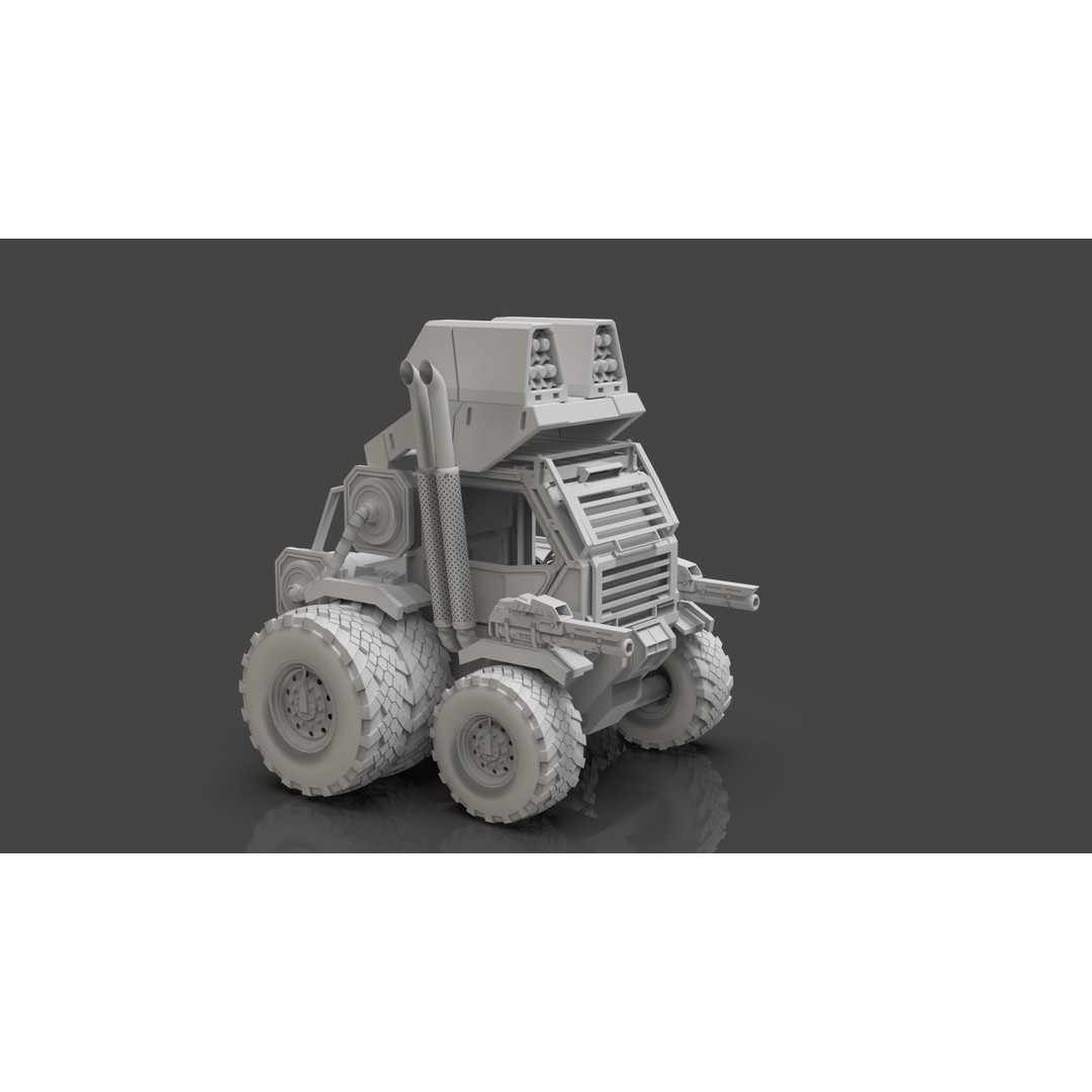 Industrial Machinery Vehicle 3D Model – Low Poly Forklift, FBX, OBJ - View 7
