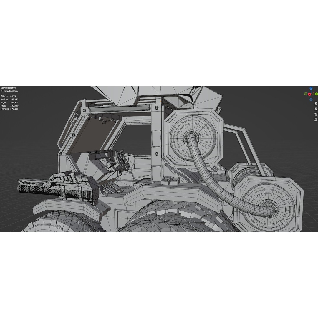 Industrial Machinery Vehicle 3D Model – Low Poly Forklift, FBX, OBJ - View 8