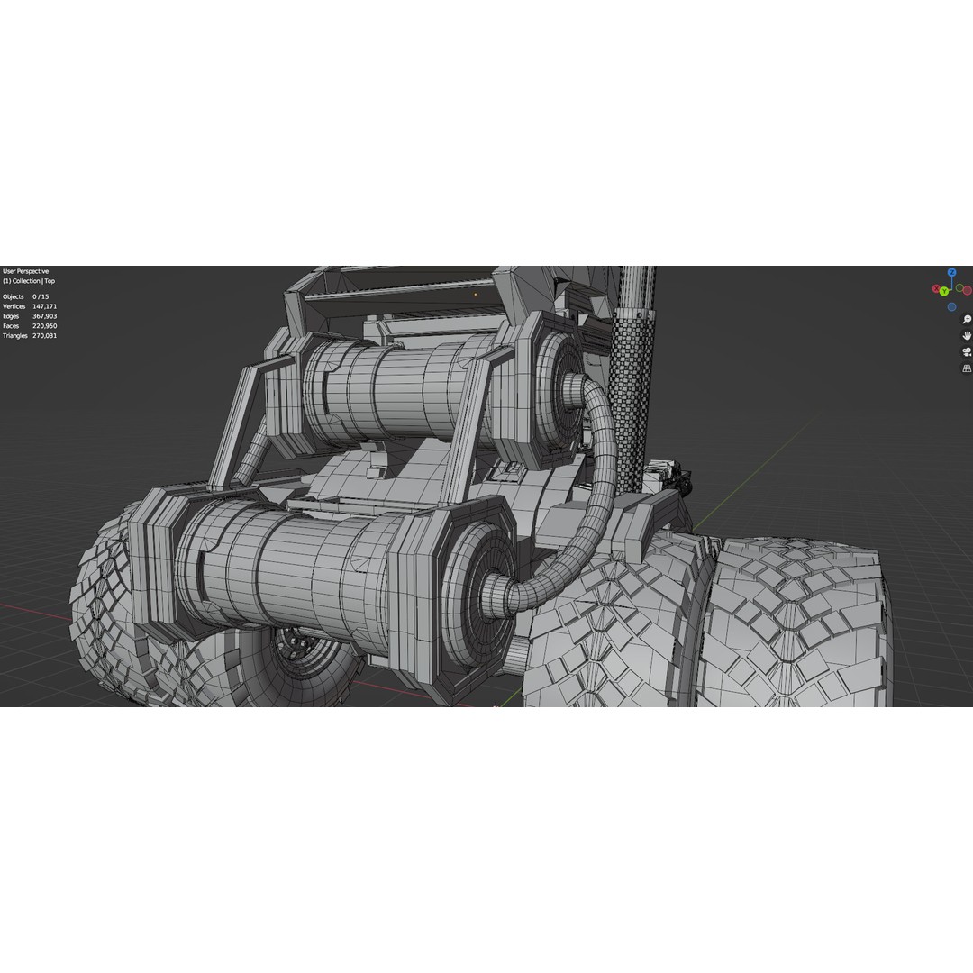 Industrial Machinery Vehicle 3D Model – Low Poly Forklift, FBX, OBJ - View 9