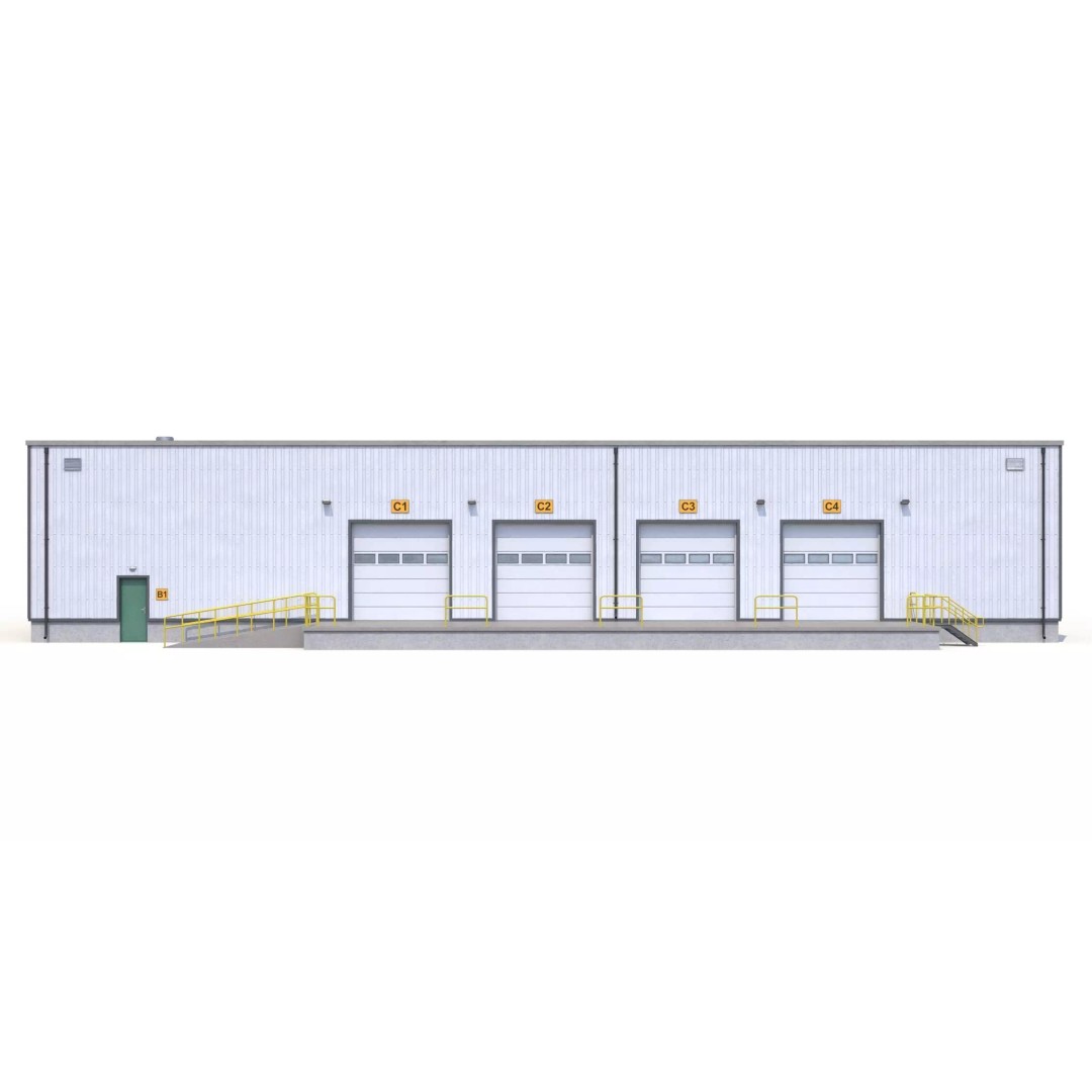 Warehouse 3D Model – Low Poly PBR Industrial Asset, FBX, OBJ - View 10