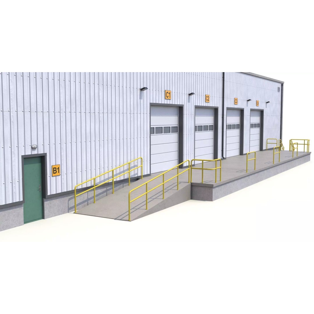 Warehouse 3D Model – Low Poly PBR Industrial Asset, FBX, OBJ - View 6