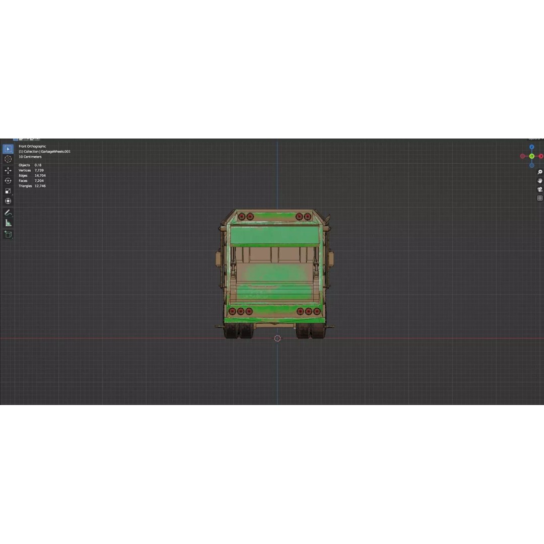 Low Poly Garbage Truck 3D Model – Textured Game Ready Asset, FBX, OBJ - View 18