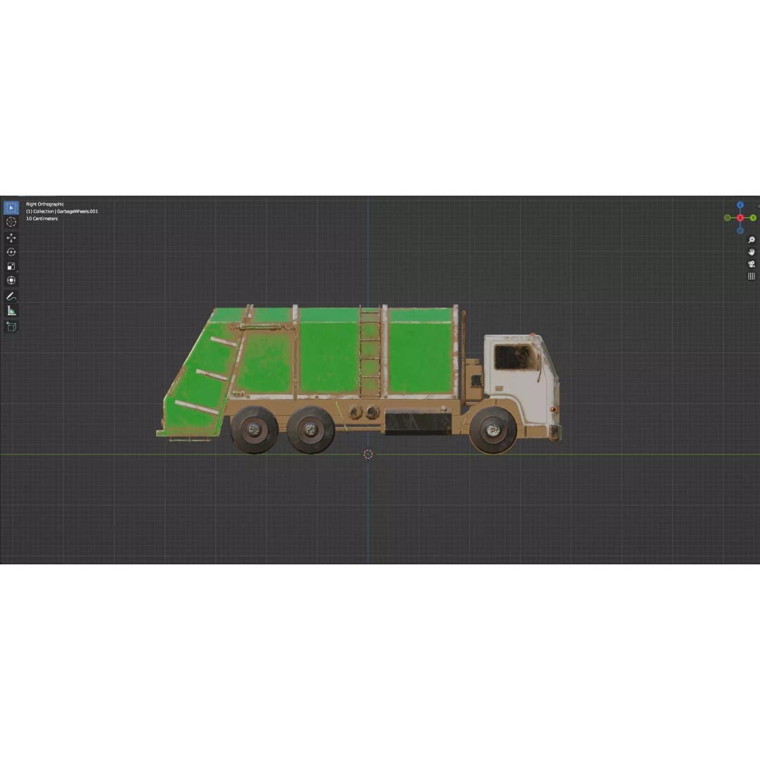 Low Poly Garbage Truck 3D Model – Textured Game Ready Asset, FBX, OBJ - View 23
