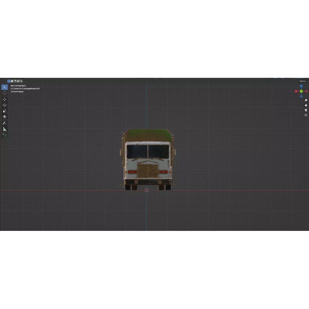 Low Poly Garbage Truck 3D Model – Textured Game Ready Asset, FBX, OBJ - View 24