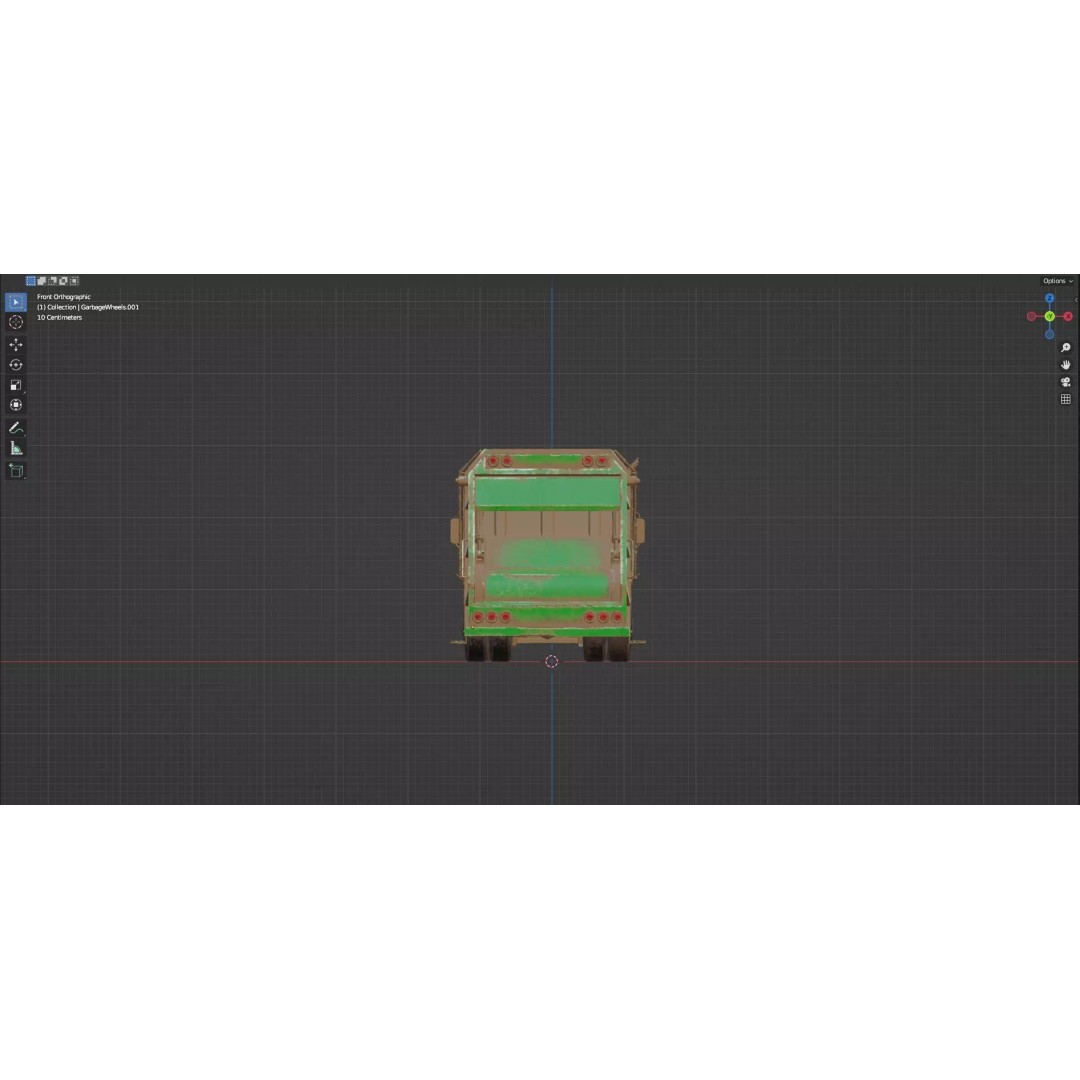 Low Poly Garbage Truck 3D Model – Textured Game Ready Asset, FBX, OBJ - View 26