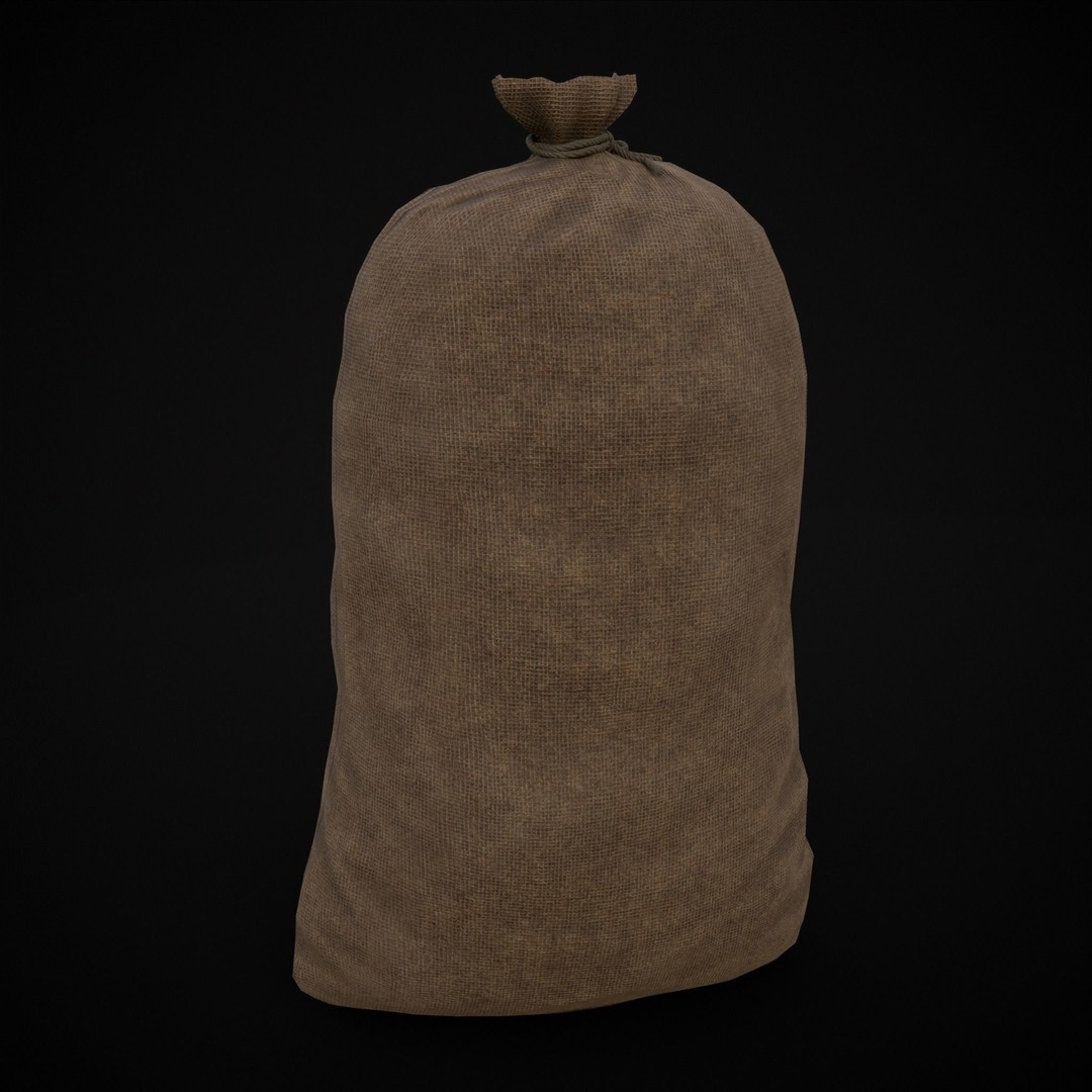 Burlap Sacks of Mushrooms 3D Model – Low Poly PBR Asset, FBX, OBJ - View 12