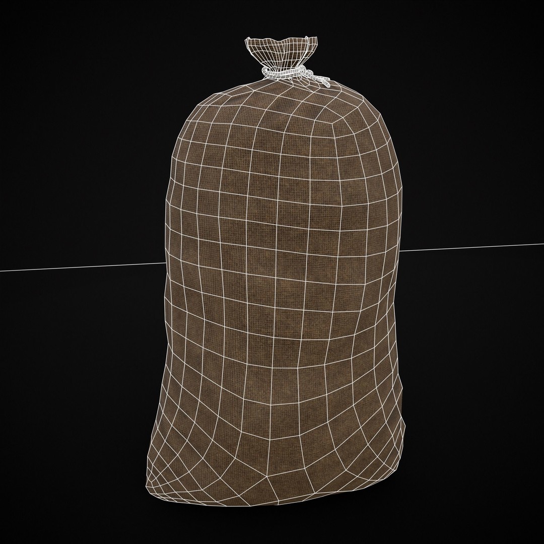 Burlap Sacks of Mushrooms 3D Model – Low Poly PBR Asset, FBX, OBJ - View 13
