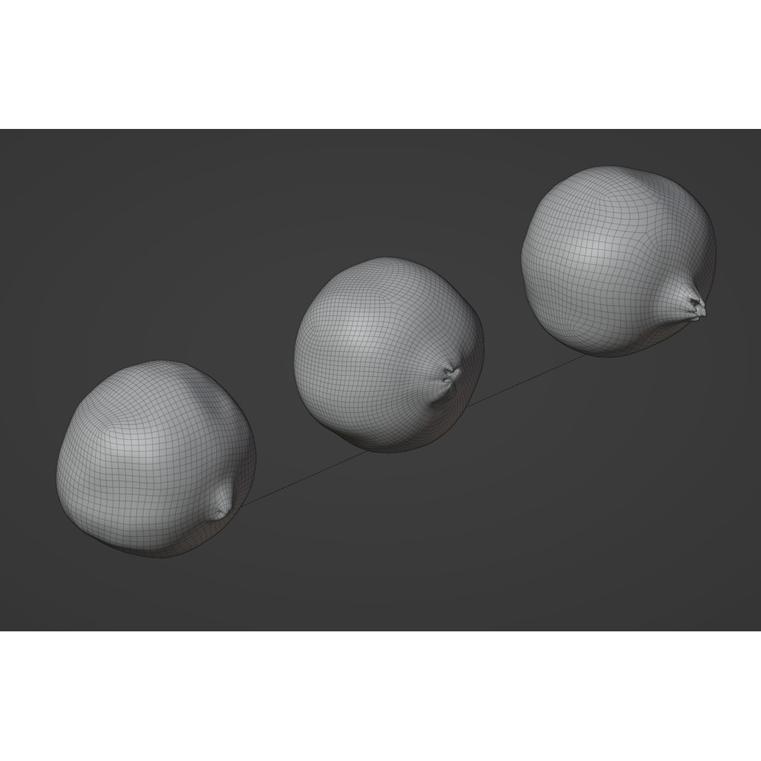 Pomegranate 3D Model – Low Poly Fruit Set with PBR Textures, FBX, OBJ - View 12