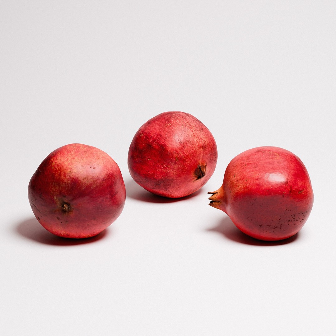 Pomegranate 3D Model – Low Poly Fruit Set with PBR Textures, FBX, OBJ - View 7