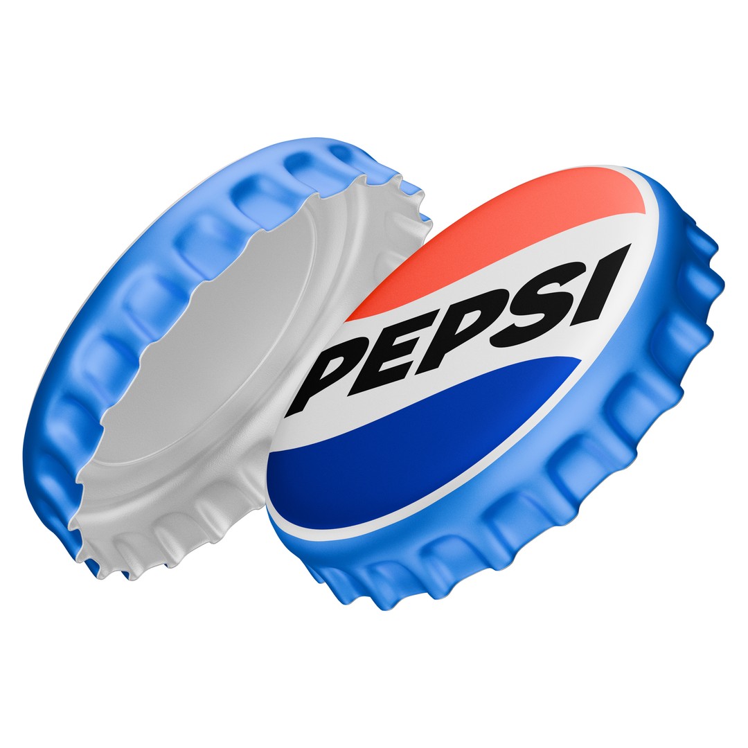 Pepsi Bottle Cap 3D Model – Low Poly Game Asset with PBR Textures - View 4