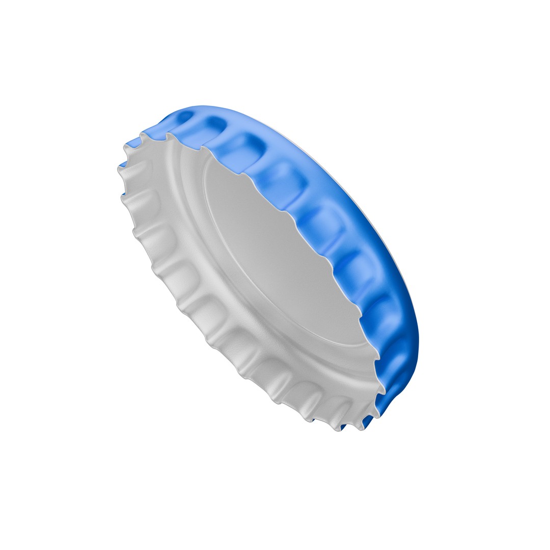 Pepsi Bottle Cap 3D Model – Low Poly Game Asset with PBR Textures - View 6