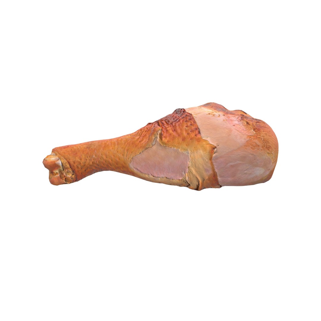 Grilled Chicken Leg Piece 3D Model – Low Poly PBR Game Asset, FBX - View 10