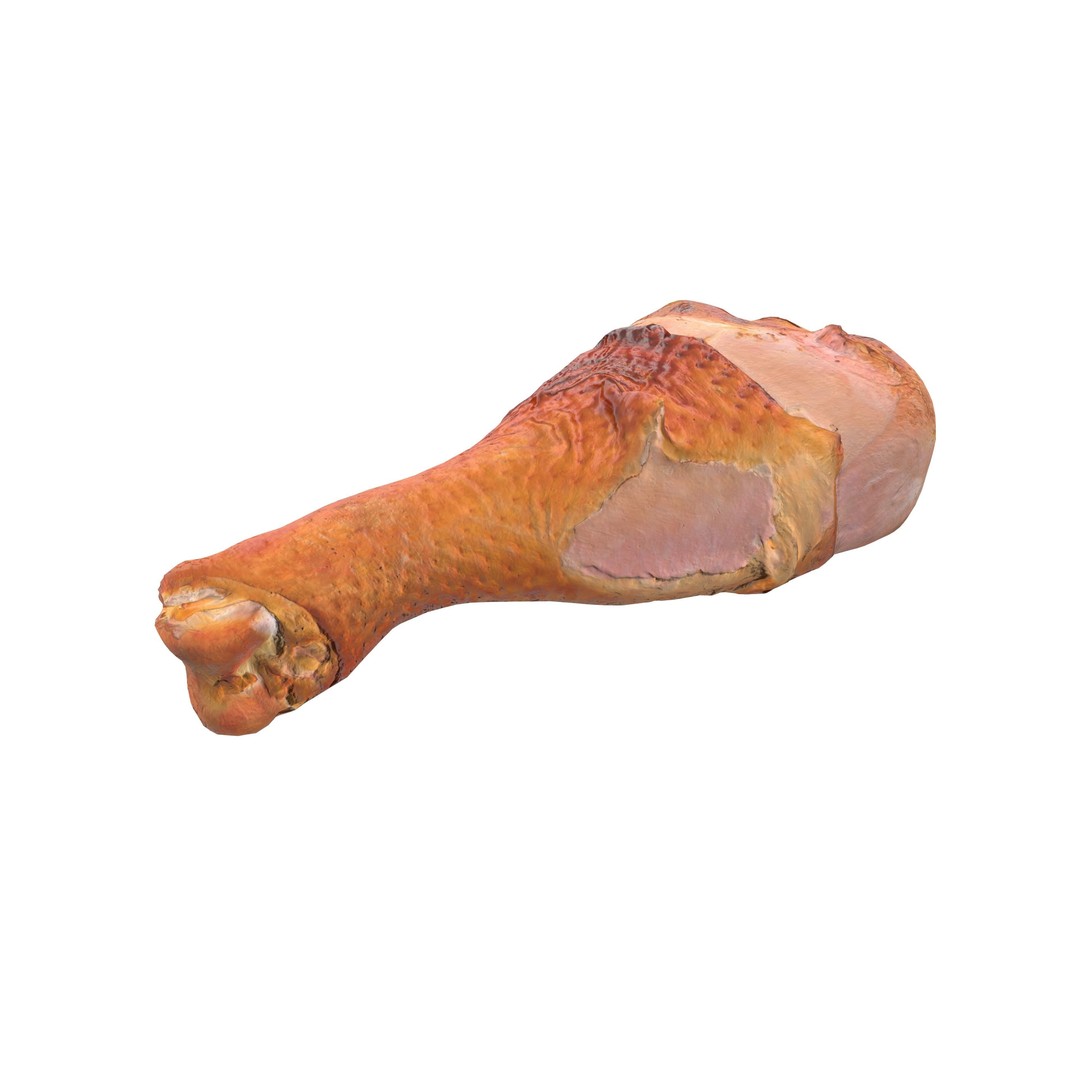 Grilled Chicken Leg Piece 3D Model – Low Poly PBR Game Asset, FBX - View 9