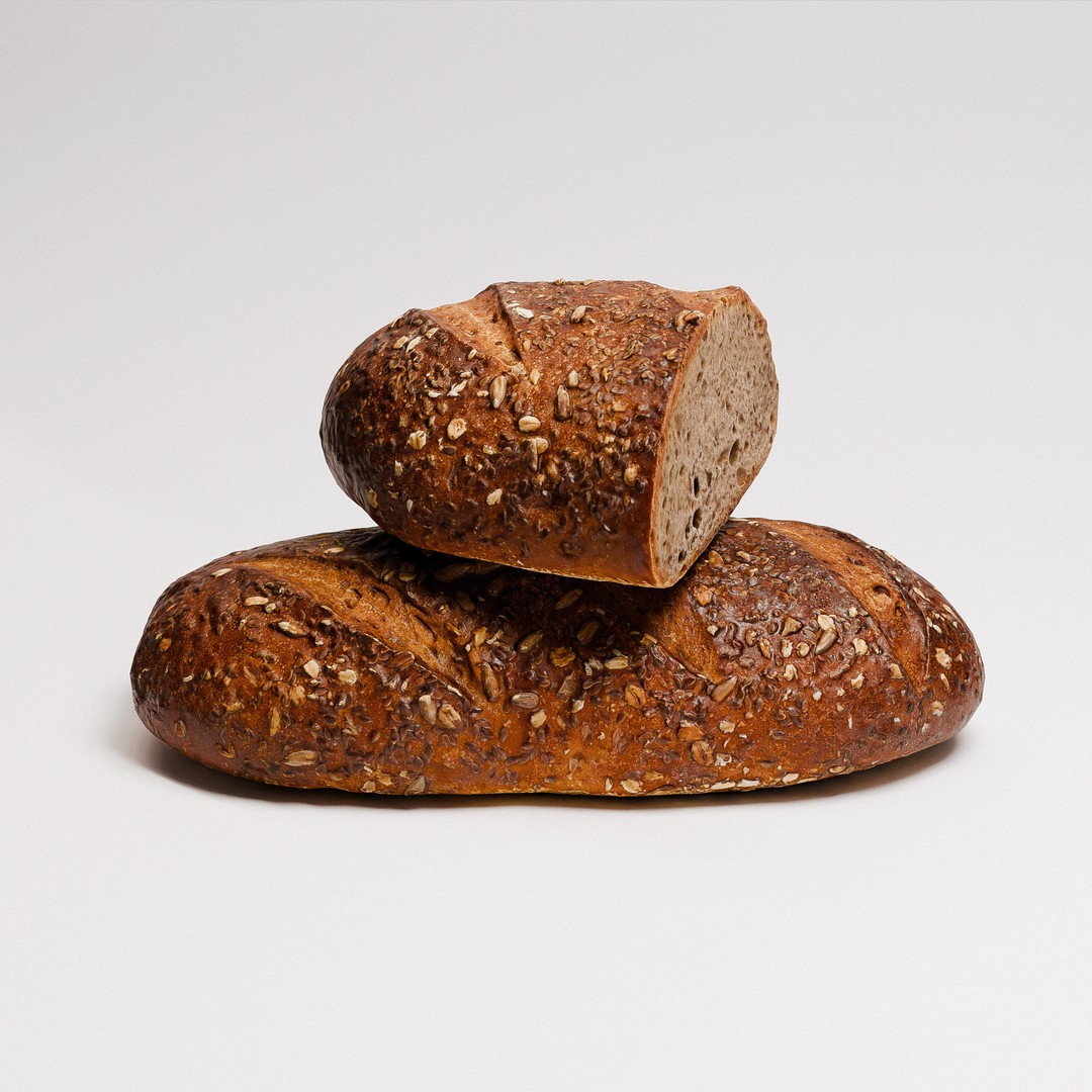 Multigrain Artisan Bread 3D Model – Low Poly PBR Asset, FBX & OBJ - View 3