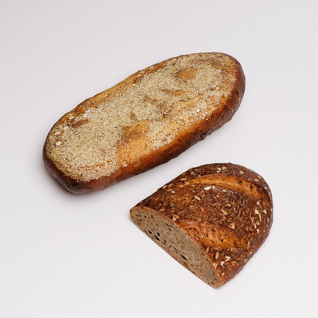 Multigrain Artisan Bread 3D Model – Low Poly PBR Asset, FBX & OBJ - View 5
