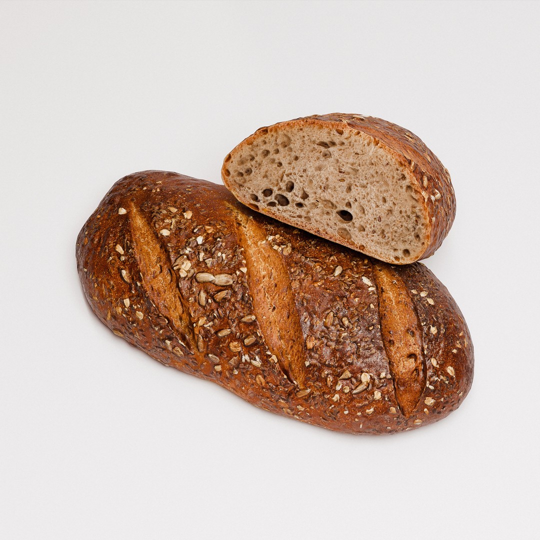 Multigrain Artisan Bread 3D Model – Low Poly PBR Asset, FBX & OBJ - View 8