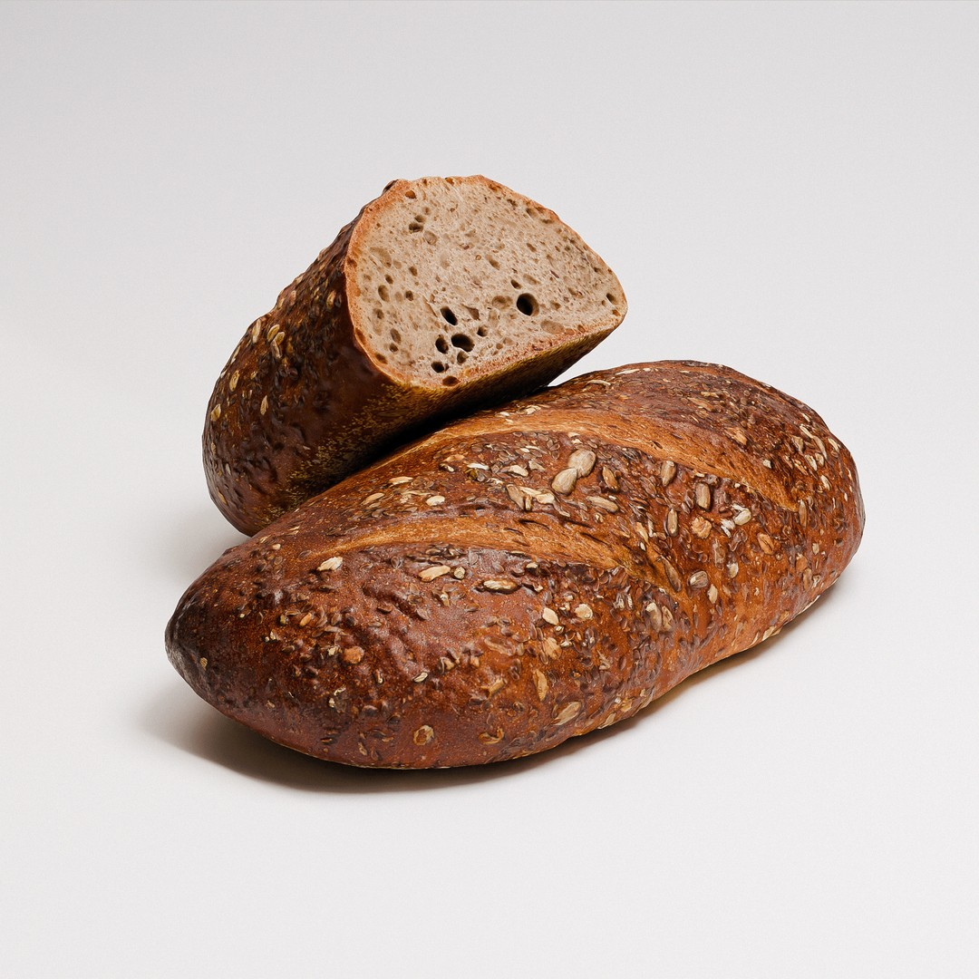 Multigrain Artisan Bread 3D Model – Low Poly PBR Asset, FBX & OBJ - View 9