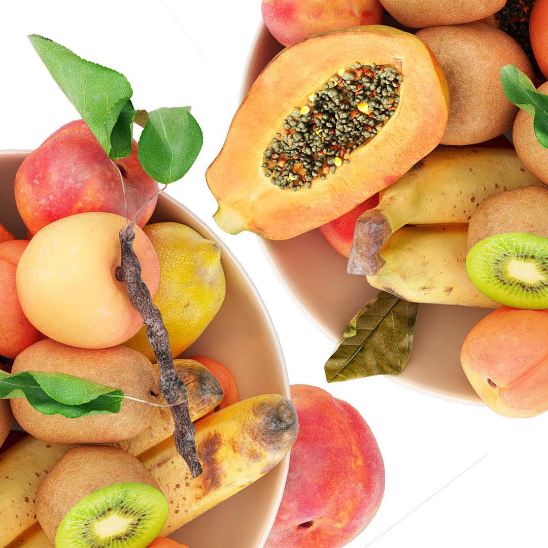 Bowl of Tropical Fruits 3D Model – High Poly PBR Asset, OBJ/3dsMax - View 5