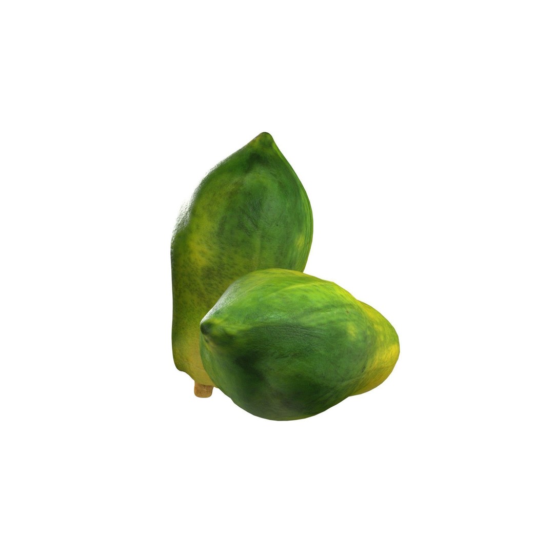 Papaya Fruit 3D Model – Low Poly Game Asset, Blender, FBX, OBJ