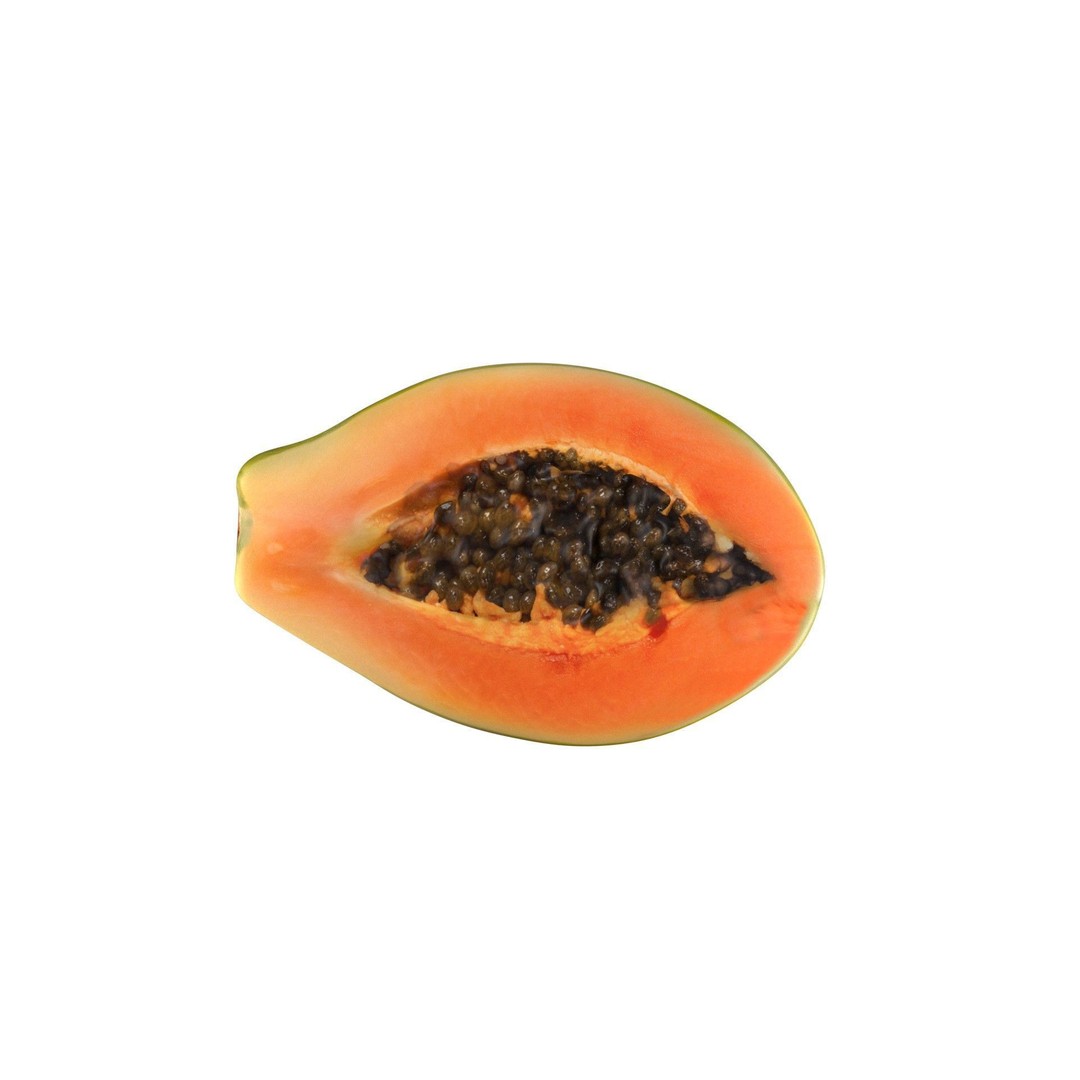 Papaya Fruit 3D Model – Low Poly Game Asset, Blender, FBX, OBJ - View 5