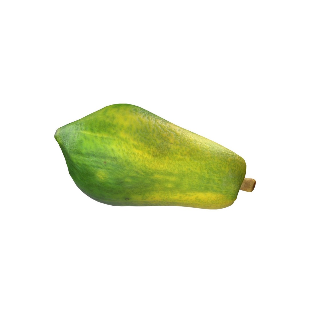 Papaya Fruit 3D Model – Low Poly Game Asset, Blender, FBX, OBJ - View 8