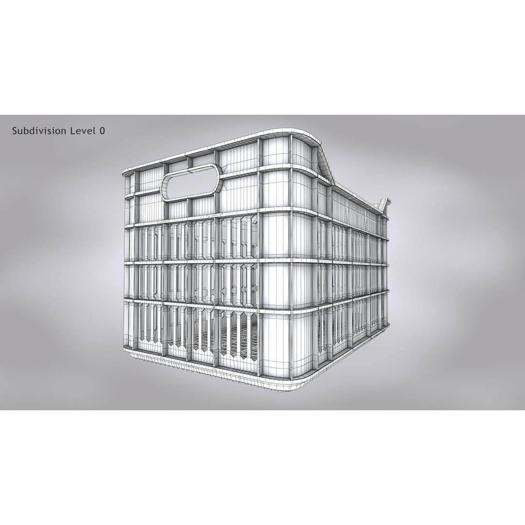 Plastic Crate 3D Model – Low Poly PBR Asset, FBX/OBJ - View 11