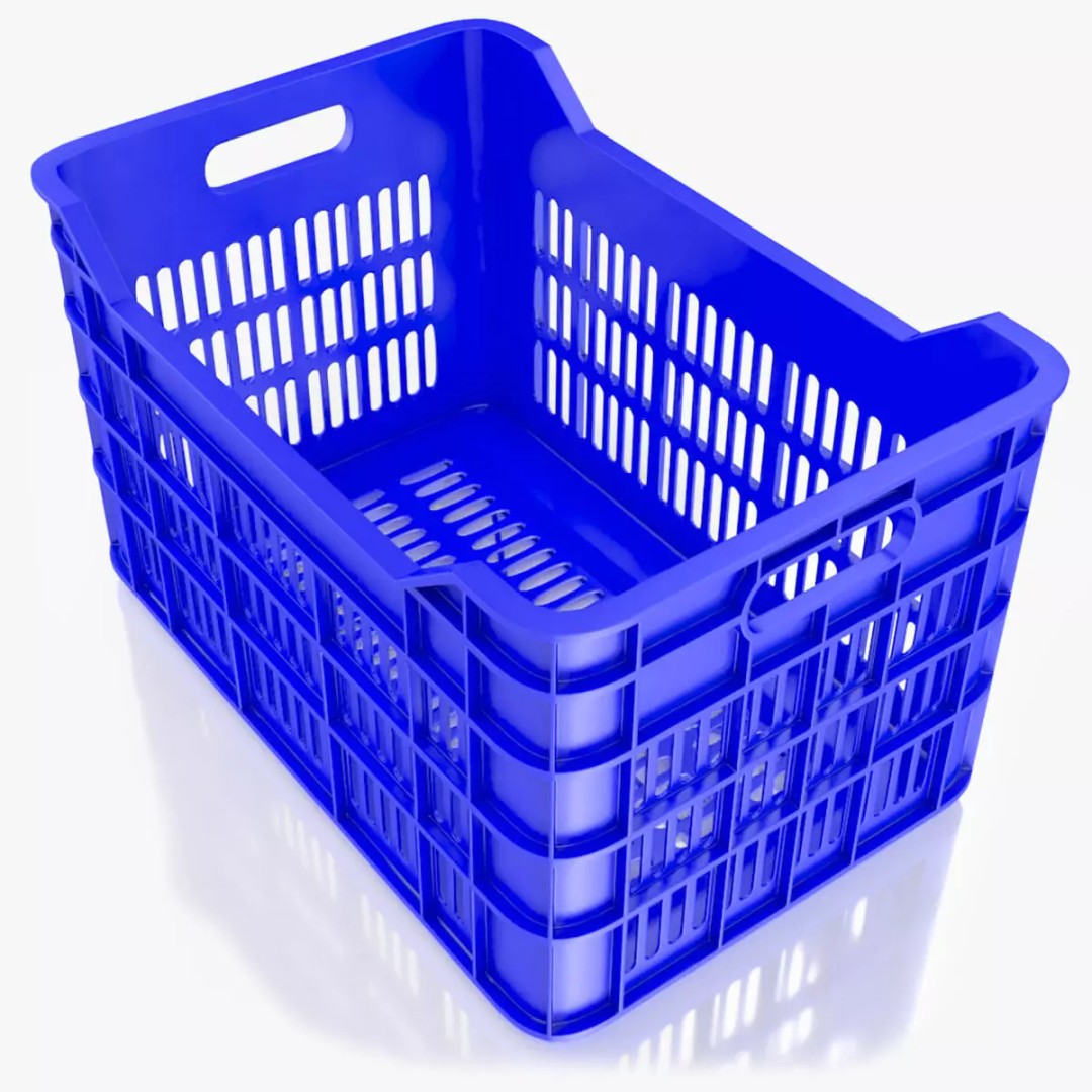 Plastic Crate 3D Model – Low Poly PBR Asset, FBX/OBJ - View 2