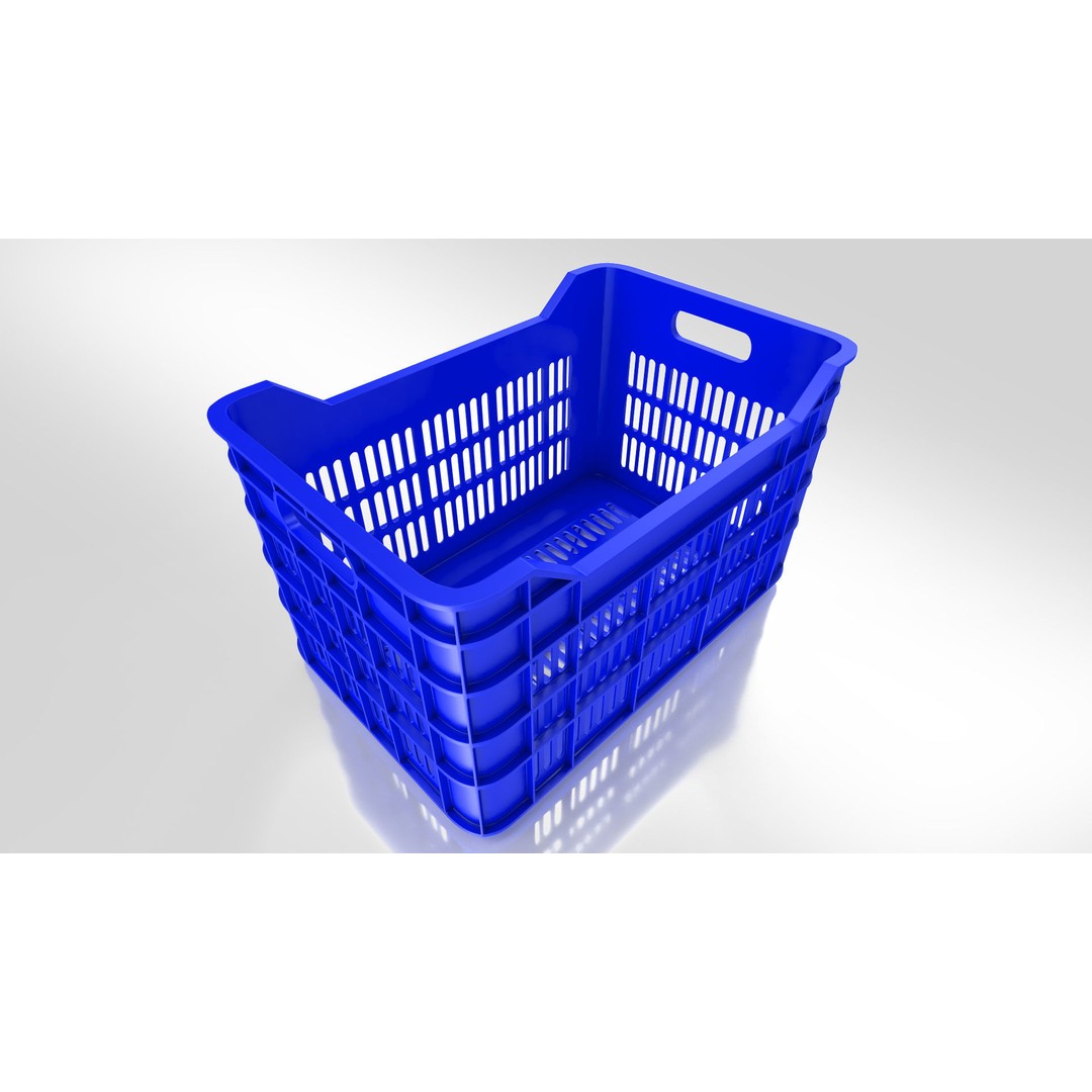 Plastic Crate 3D Model – Low Poly PBR Asset, FBX/OBJ - View 21