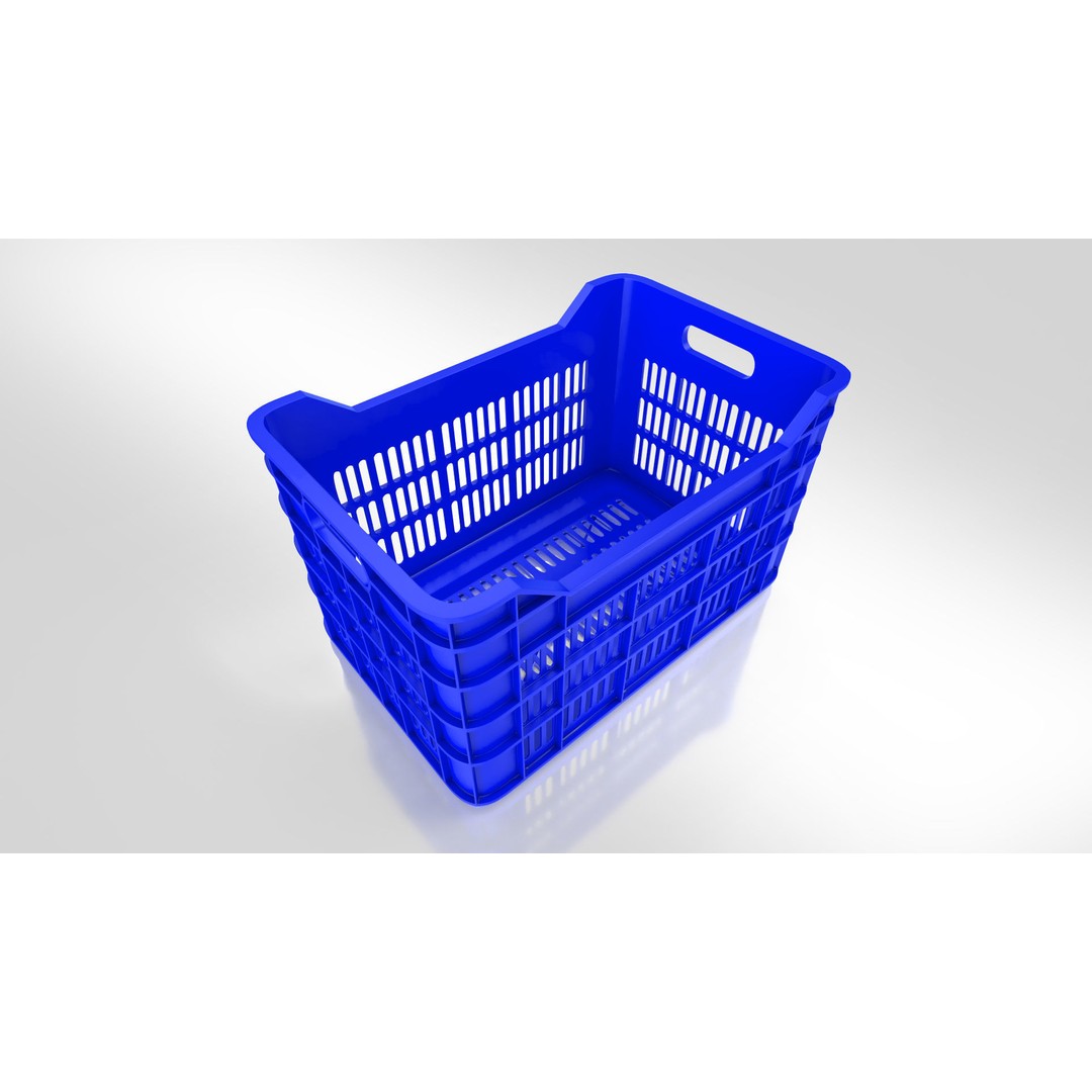 Plastic Crate 3D Model – Low Poly PBR Asset, FBX/OBJ - View 3