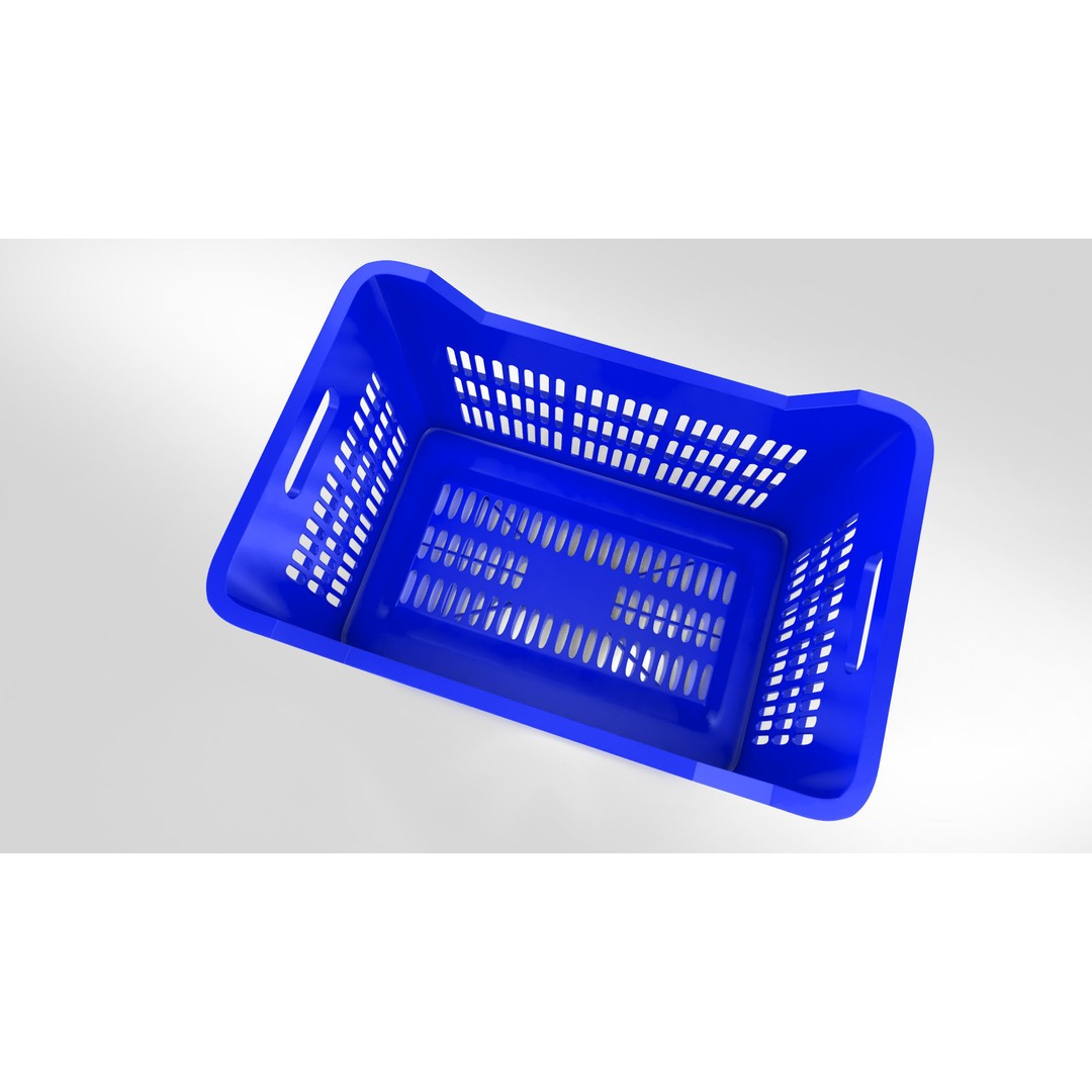 Plastic Crate 3D Model – Low Poly PBR Asset, FBX/OBJ - View 4