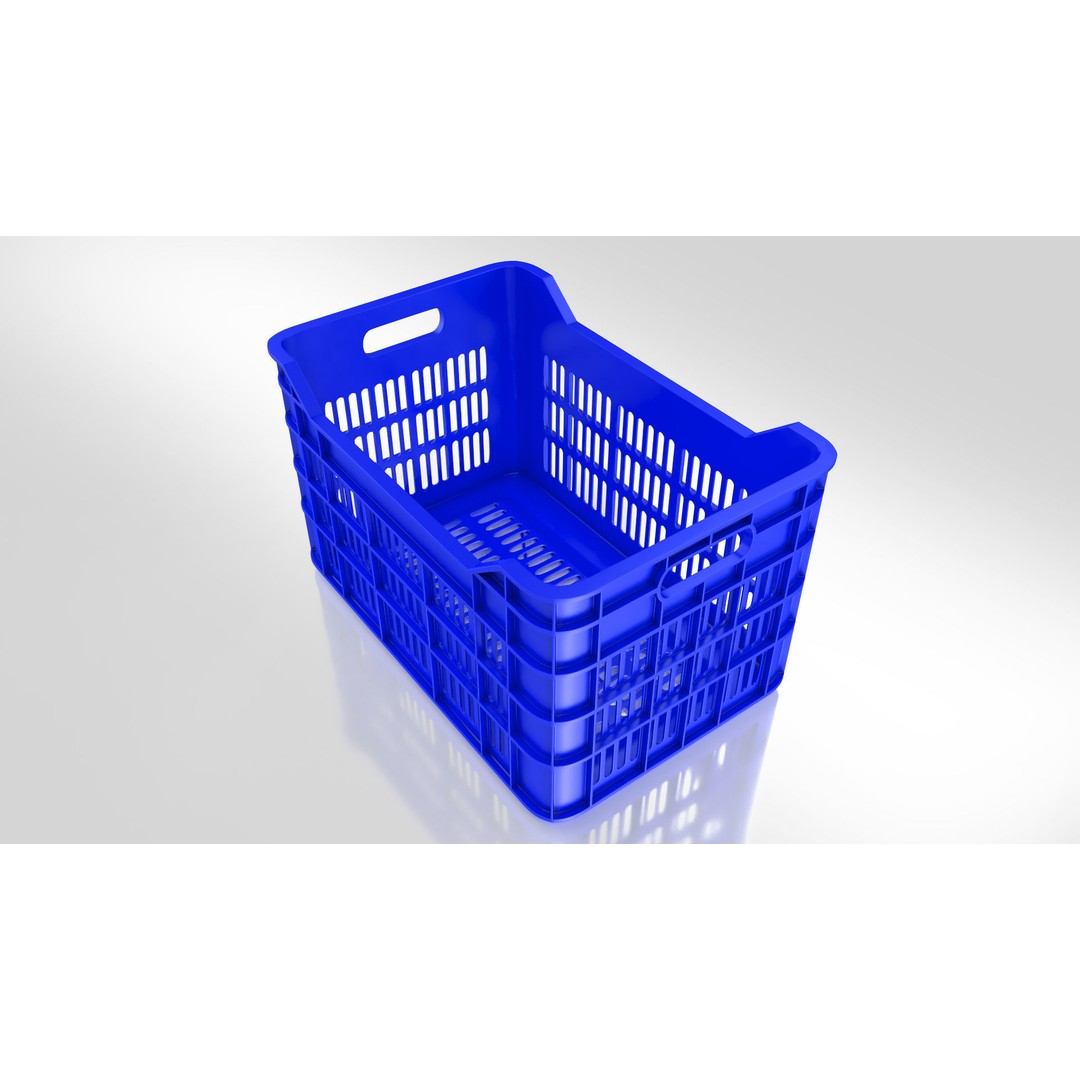 Plastic Crate 3D Model – Low Poly PBR Asset, FBX/OBJ - View 6