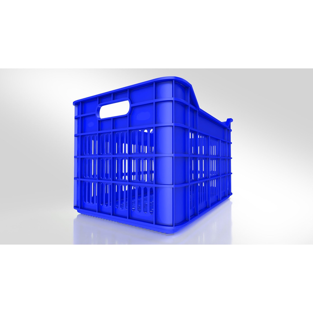 Plastic Crate 3D Model – Low Poly PBR Asset, FBX/OBJ - View 7