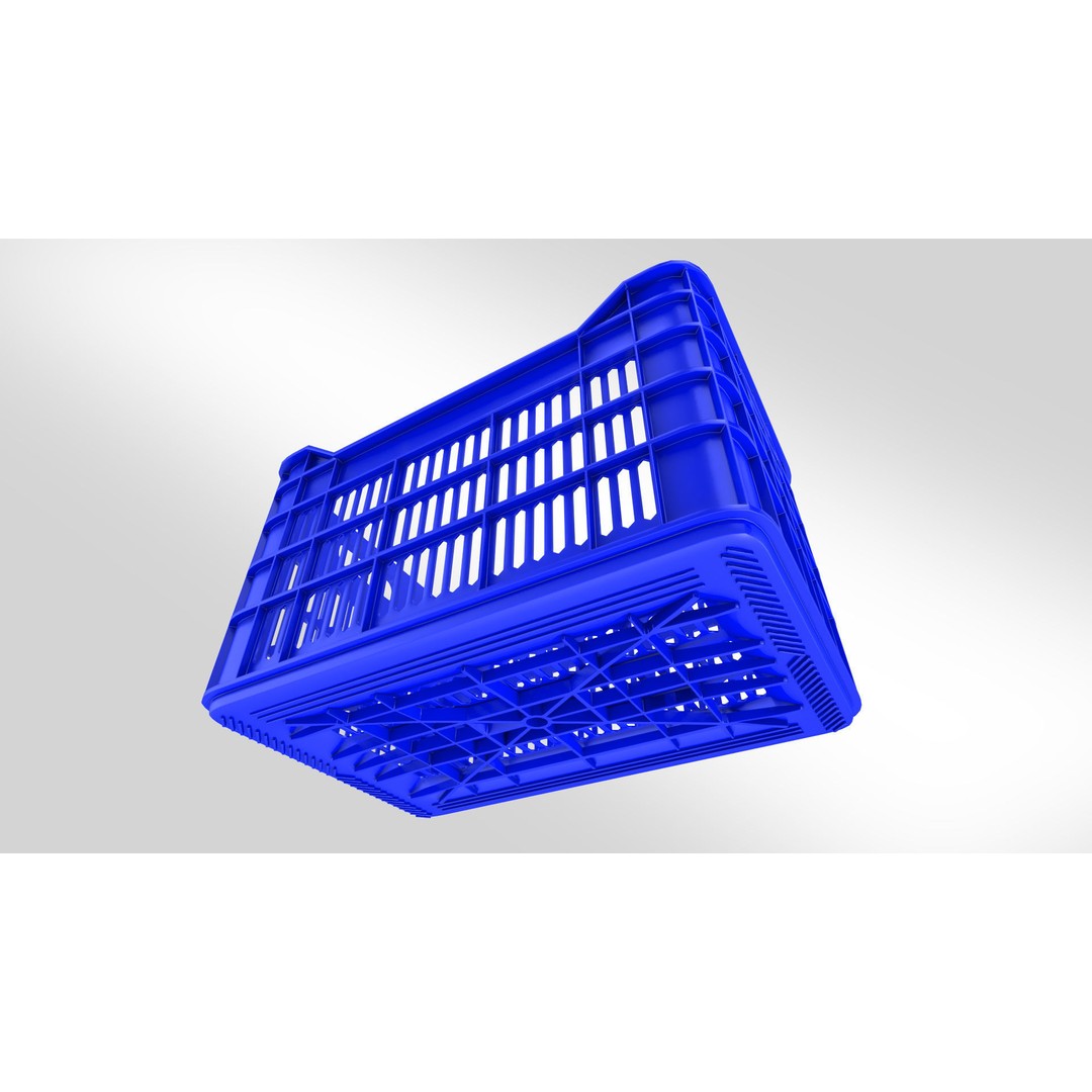 Plastic Crate 3D Model – Low Poly PBR Asset, FBX/OBJ - View 8