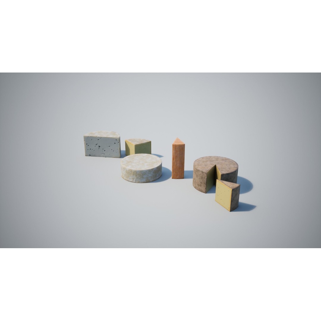 Cheese 3D Model – Low Poly Game Asset with PBR Textures, FBX