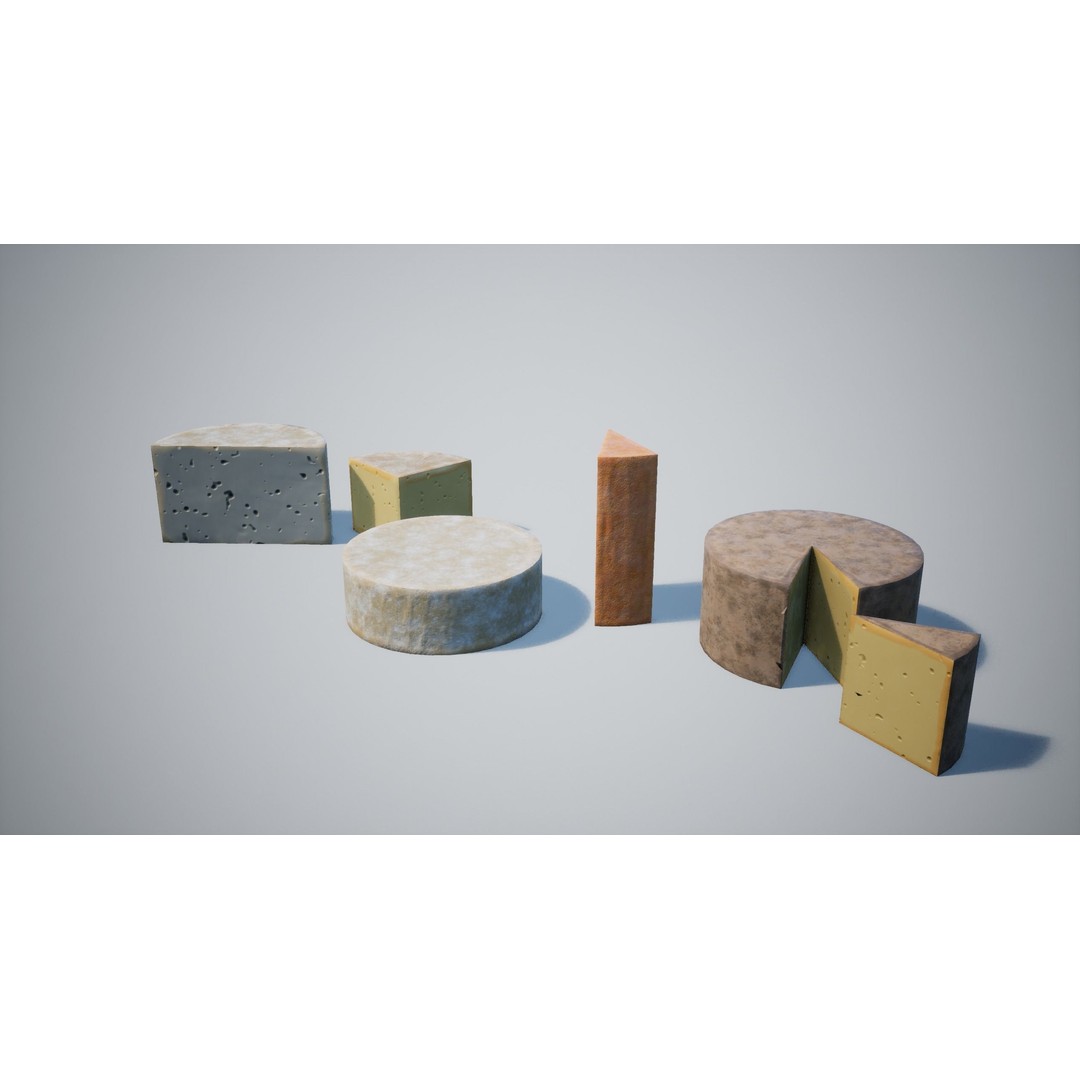 Cheese 3D Model – Low Poly Game Asset with PBR Textures, FBX - View 20