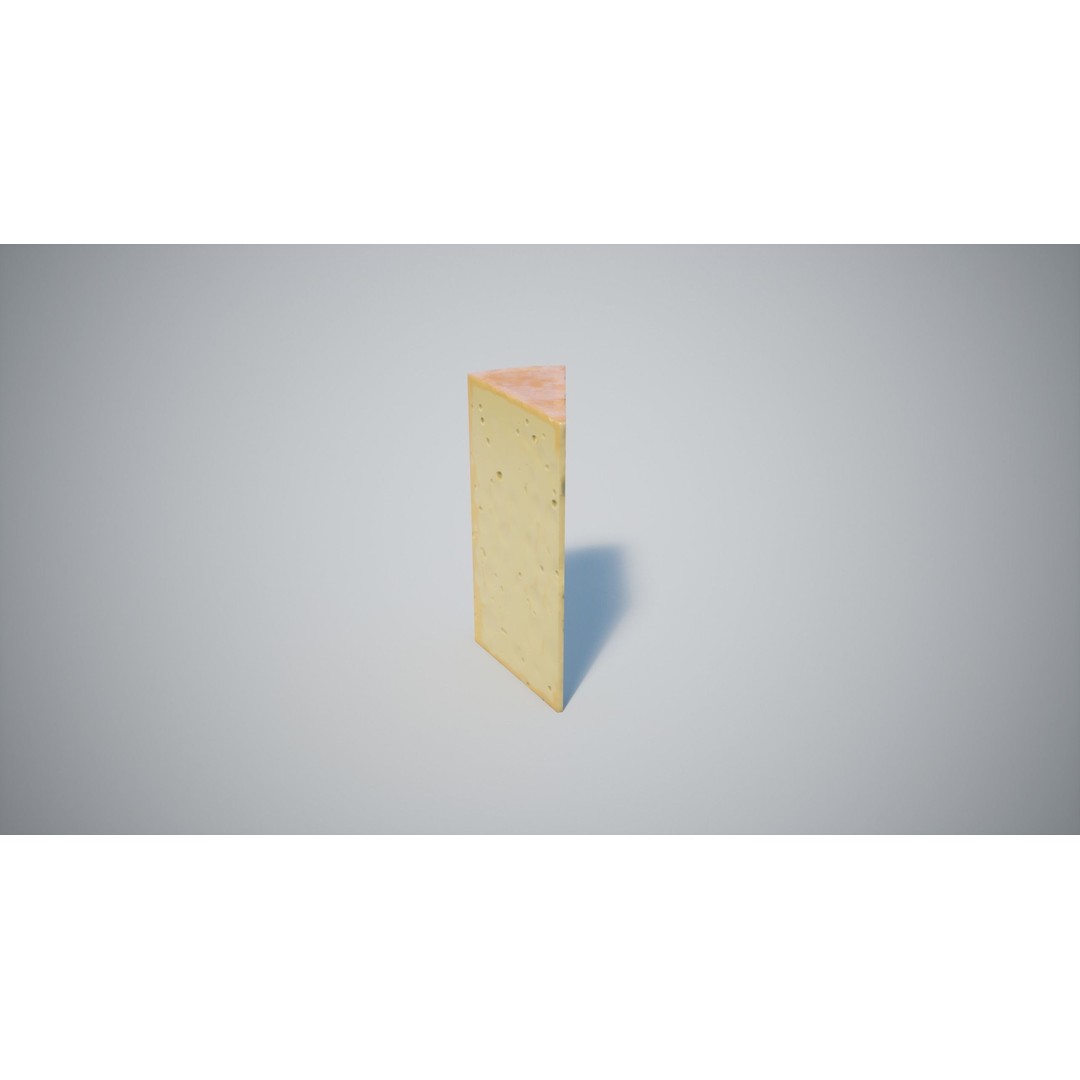 Cheese 3D Model – Low Poly Game Asset with PBR Textures, FBX - View 3