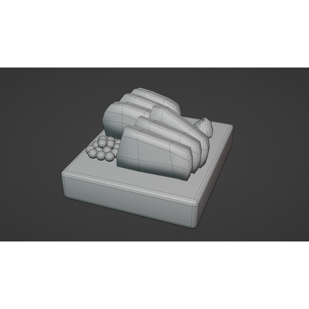 Sashimi 3D Model – Hand-Painted Low Poly Game Asset, FBX, OBJ - View 9