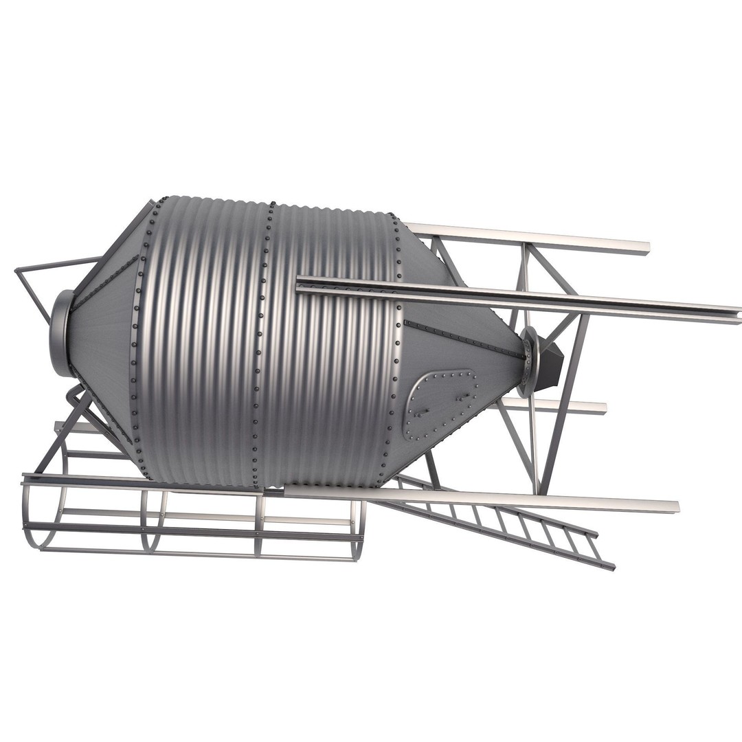 Grain Silo 3D Model – High-Quality Industrial Asset, FBX, OBJ - View 10
