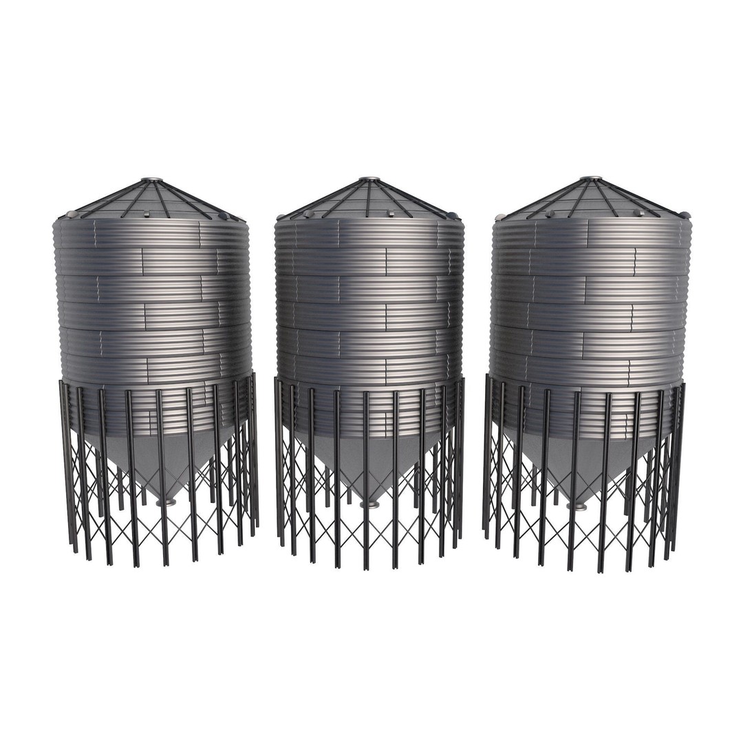 Grain Silo 3D Model – High-Quality Industrial Asset, FBX, OBJ - View 12