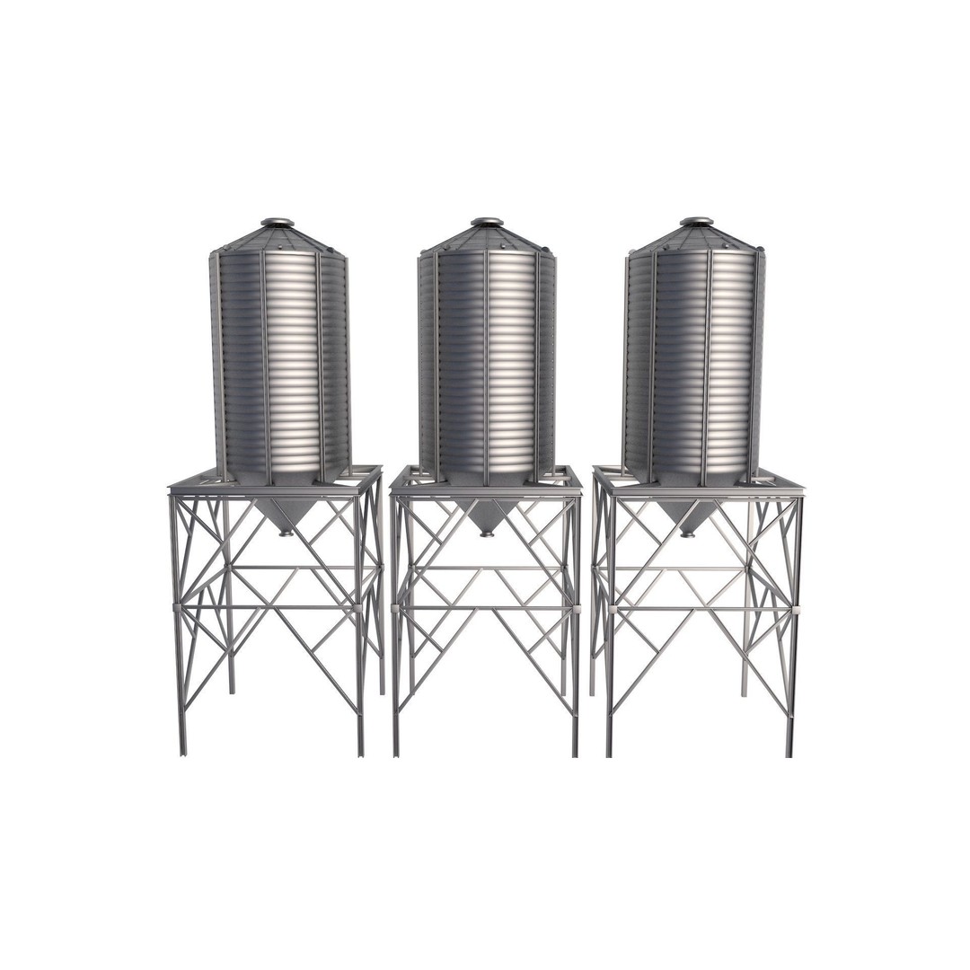 Grain Silo 3D Model – High-Quality Industrial Asset, FBX, OBJ - View 14