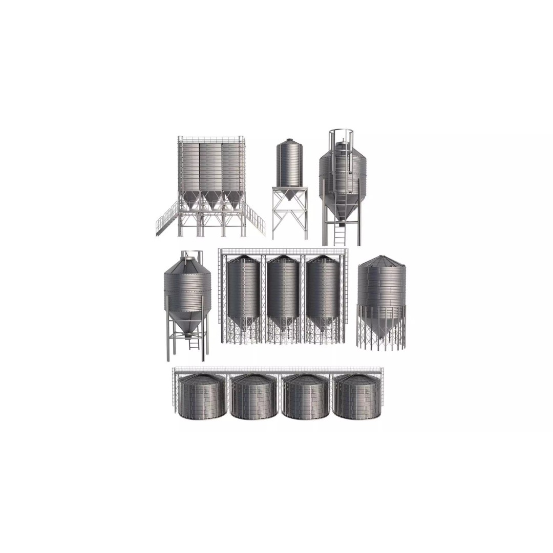 Grain Silo 3D Model – High-Quality Industrial Asset, FBX, OBJ - View 2